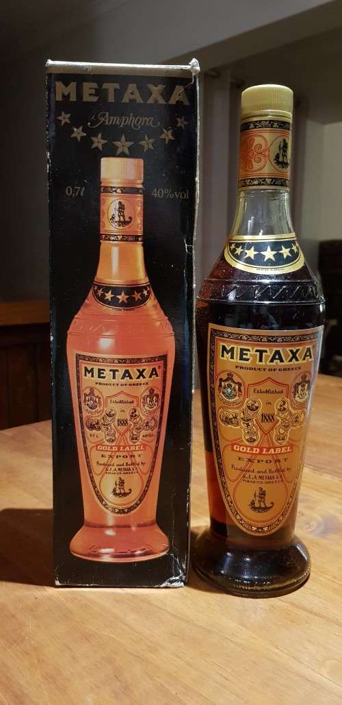 Bar Accessories METAXA 7 STAR GOLD LABEL GREEK BRANDY 1980s STILL SEALED. for sale in Cape