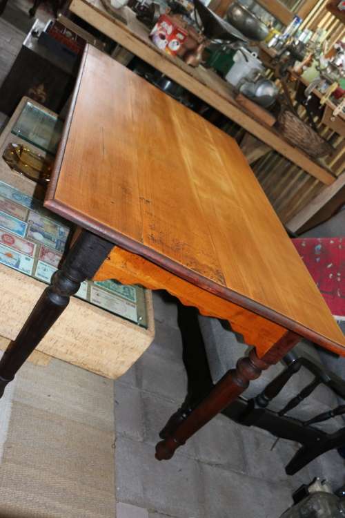 Tables Beautiful 6 Seater Yellow Wood Table with Stink Wood Legs was