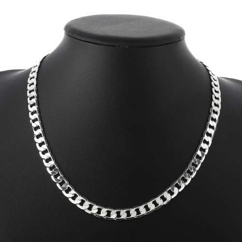 Necklaces Classic chain 8MM 60cm silver Necklace jewellery for sale