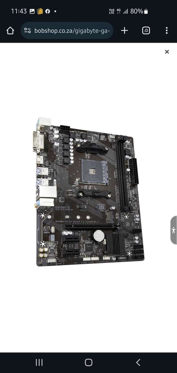 Motherboards Gigabyte a320 motherboard for sale in Hazyview (ID
