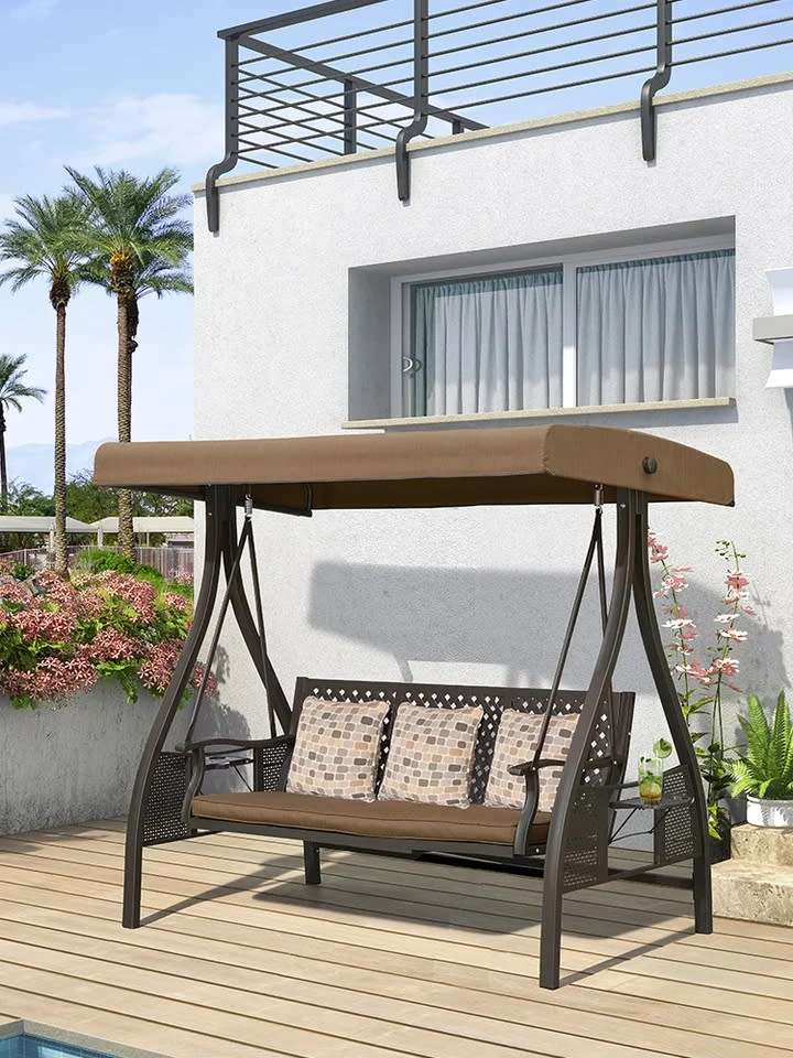 Chairs & Benches Patio Swing Chair 3 Seater With Cushions Perfect