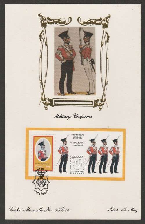 Ciskei - CISKEI 1986 MILITARY UNIFORMS M/S LIMITED EDITION MAXISILK ...