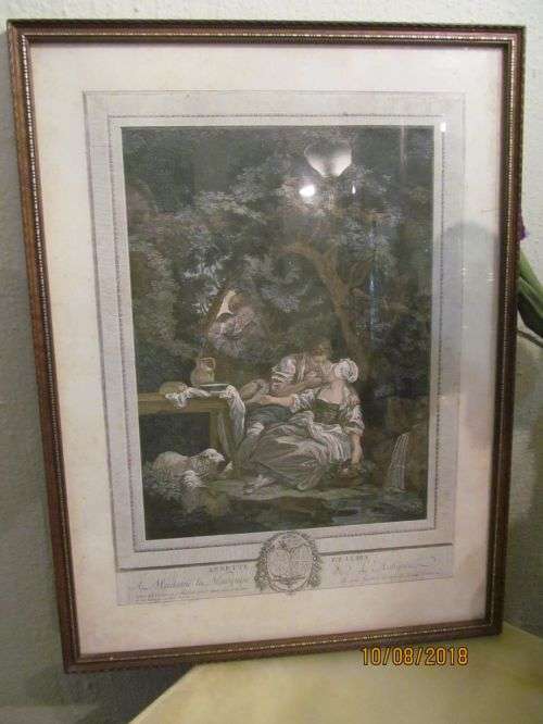 Prints & LUBIN !! Framed Antique Color Engraving et
