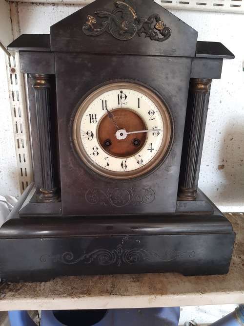 Mantel Clocks heavy Marble Hackney Clock (not working ) Please Read description For postage