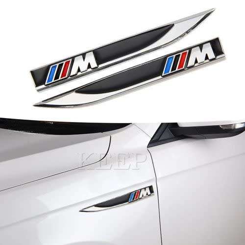 Emblems 2 x BMW M Emblems Badge 3D Car Sticker Side Metal Knife Type