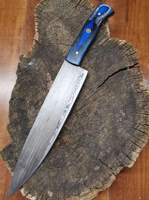 Hunting Knives Handmade Damascus Steel Chef`s Knife was sold for R705