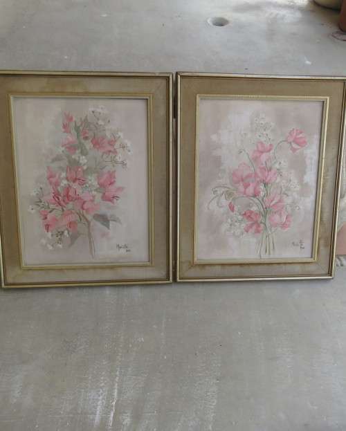 Paintings Set of 2 original paintings by Matetta 1983. Actual