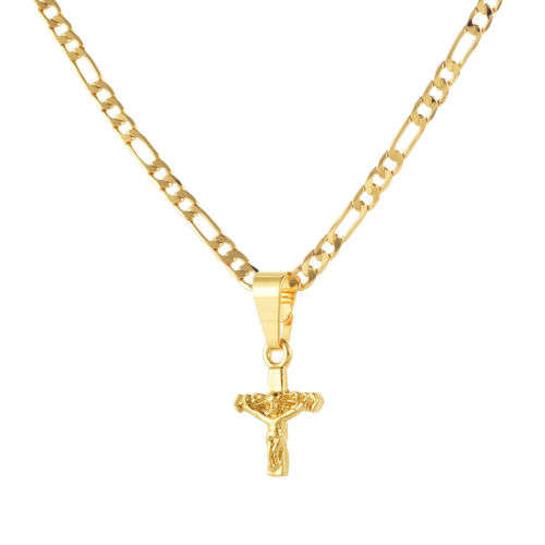 Jewellery Sets - 9CT Gold cross and figaro chain plated. was sold for ...