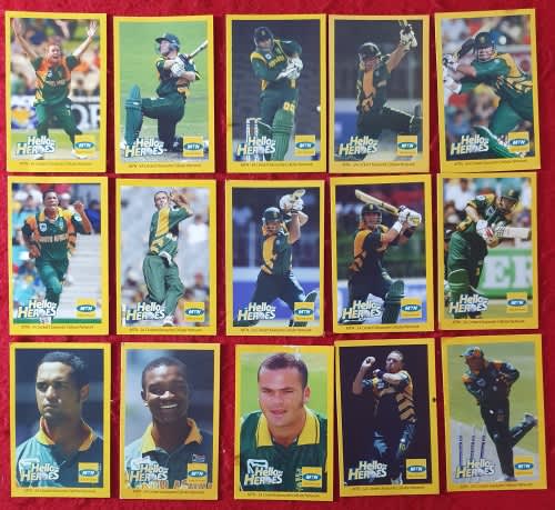 South Africa - S. Africa - MTN - Cricket Accessories Complete Set of 4  cards, SC8, 2003, 15R, Used