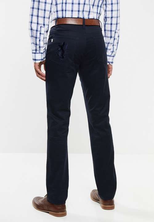 Pants Original Mens PRINGLE Macintosh 5 pocket trousers Navy Waist