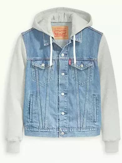 Jackets & Coats - LEVI'S Men's HYBRID HOODED TRUCKER JACKET Lite Light ...