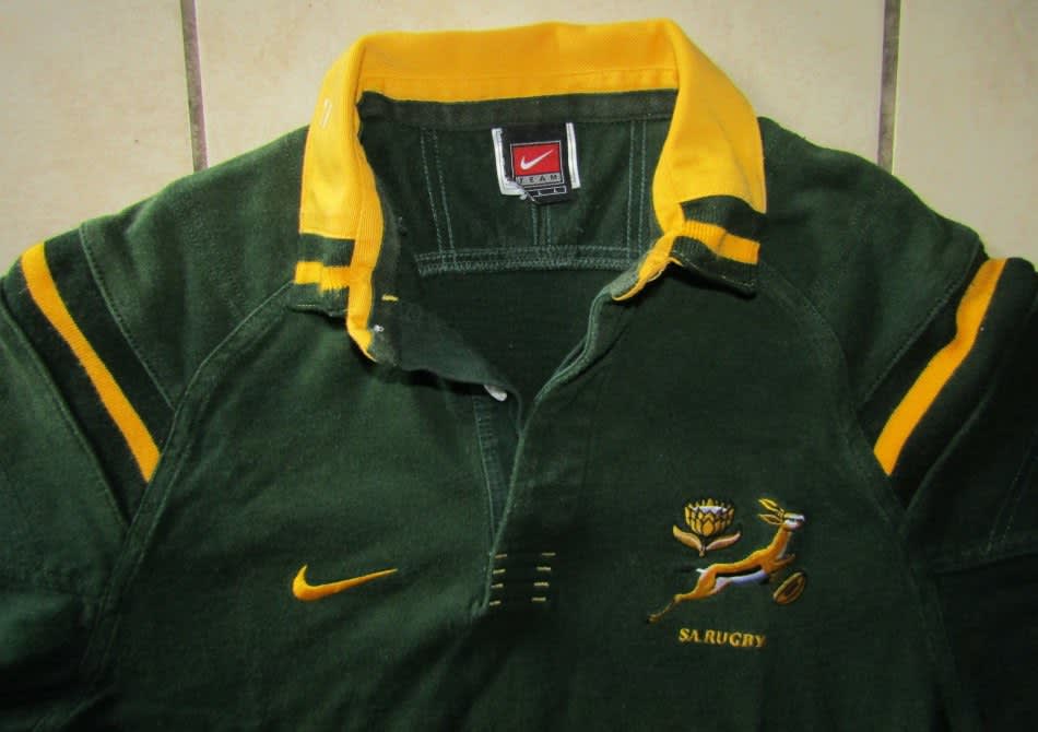 Sporting Memorabilia Old Nike Springbok Rugby Jersey was sold for