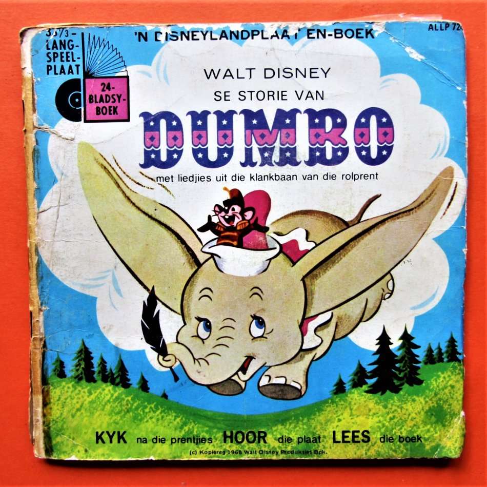 Rare & Vintage - 1968 Walt Disney - Dumbo - Afrikaanse Boek en Plaat ...