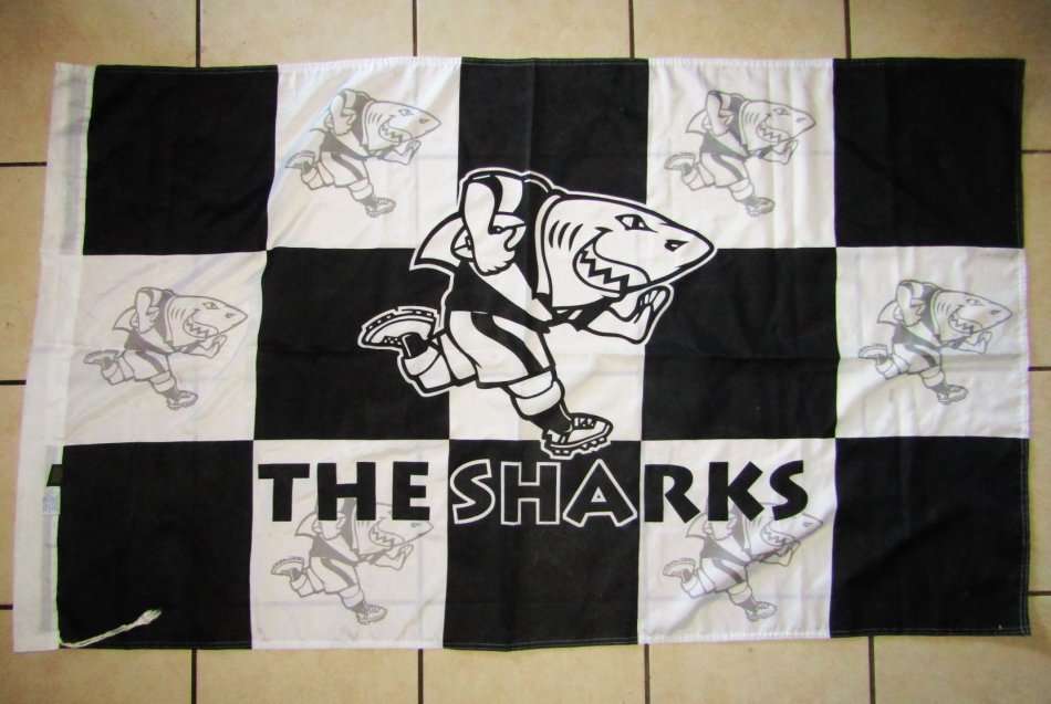 Sporting Memorabilia Large Sharks Super 12 Rugby Flag was sold for