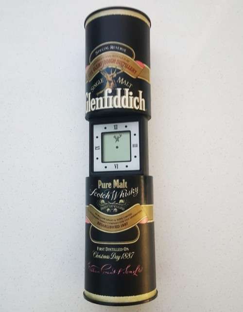 Whisky Glenfiddich Scotch Whisky Tin Shaped Clock for sale in Pretoria / Tshwane (ID590016455)