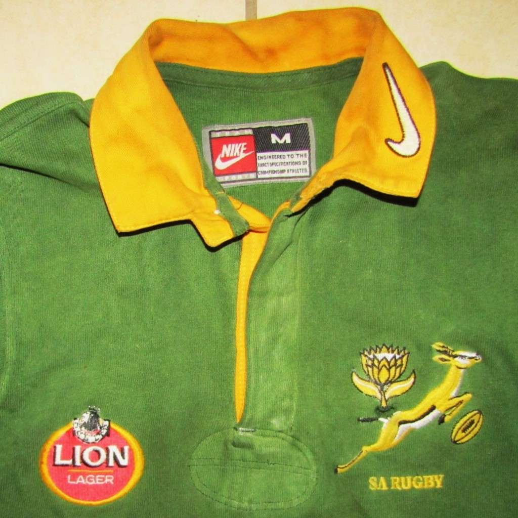 Sporting Memorabilia Old Nike Long Sleeve Springbok Rugby Jersey for