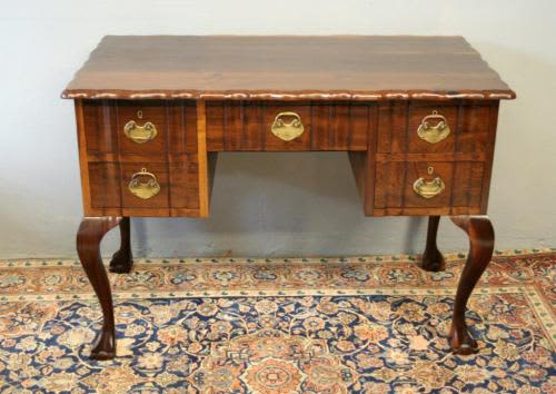 A Fantastic Vintage Solid Imbuia Ball, Ball And Claw Writing Desk