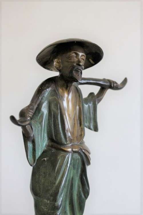 Metal **RS17** Spectacular tall (46cm) hand painted cast bronze