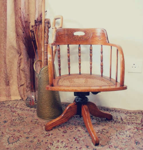 old oak desk chair