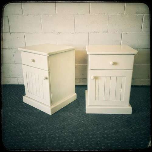 Bedside Tables An awesome pair of white Duco bedside pedestals with a
