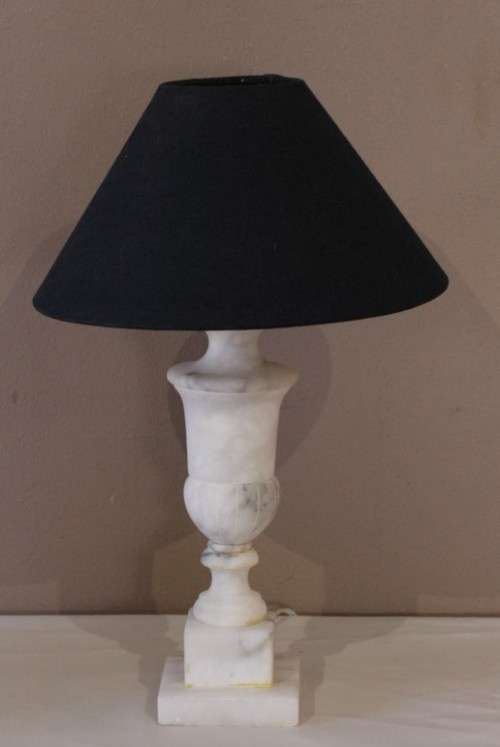 Table Lamps A beautiful solid marble table lamp with a lovely blue lampshadeLifespace Sale