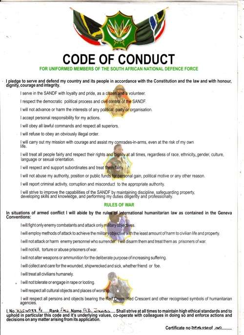 books-sandf-code-of-conduct-for-uniformed-members-signed-and