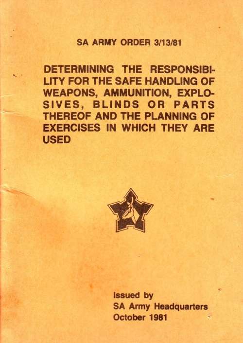 Books - SADF - ( Restricted ) Safe Handling of Weapons,Ammunition ...