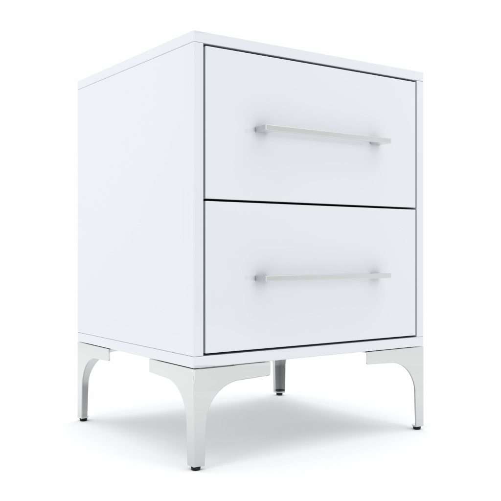 Bedside Tables High Gloss Two Drawer Pedestal for sale in