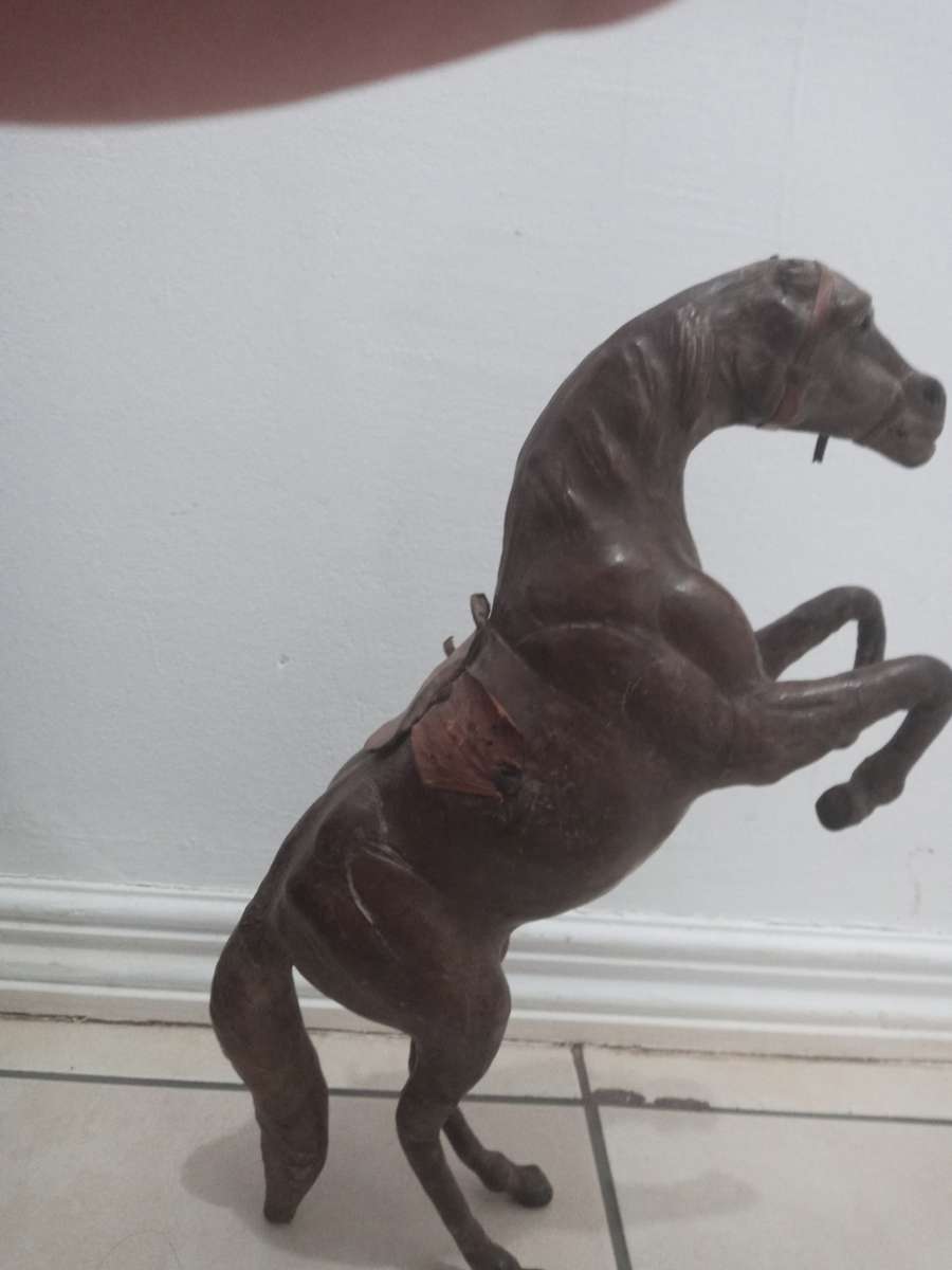 Other Ornaments LEATHER UNIQUE HORSE ORNAMENT(slightly disabled, NO EARS ) (007S) for sale in