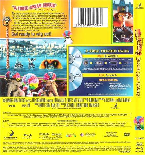 Movies - Madagascar 3 - Europe's Most Wanted (2-Disc's) [3D Blu-Ray