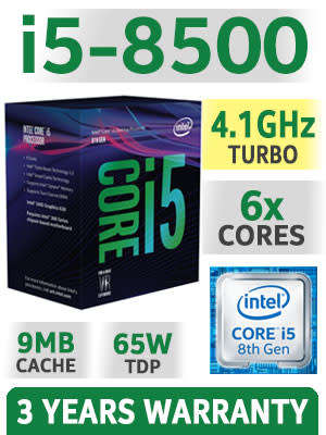CPUs - Intel Core i5-8500 3.0GHz (4.1GHz Turbo) Hex Core 14nm
