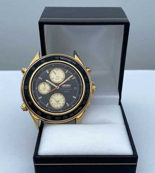 Men's Watches - ***SEIKO SQ100 CHRONO MENS GOLD PAUL NEWMAN DRESS WATCH***  was sold for  on 21 Oct at 14:01 by Legionluxury in Durban  (ID:571145917)