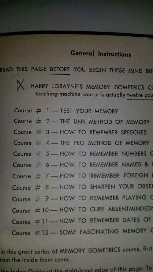 harry lorayne memory isometrics