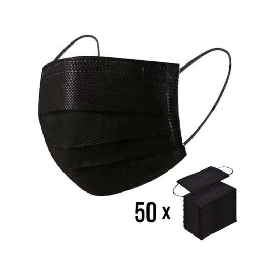 Face Masks Black Face Masks 50 Pack Buy 1 Get 1 Free was sold for