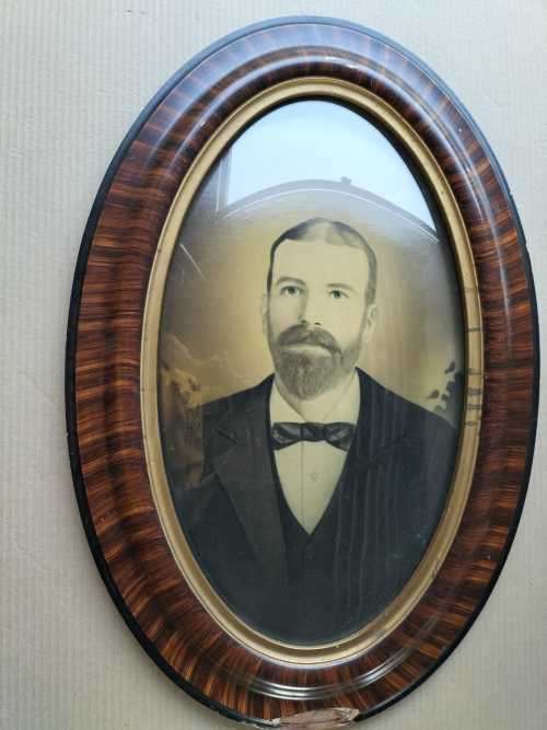 Frames & Mirrors Vintage Circa 1950 Oval Curved Glass Frame was sold