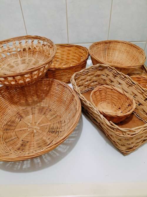 Baskets & Boxes Collection of 8 Rattan/cane/bamboo baskets for sale in Pretoria / Tshwane (ID