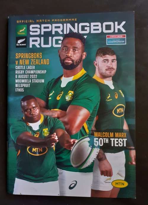 Sporting Memorabilia South Africa Vs New Zealand 2022 Rugby Championship Match Programme For 0854