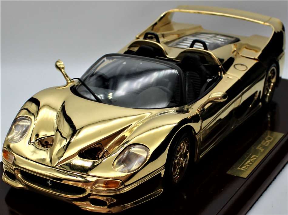 Models - VERY RARE! - 22ct GOLD PLATED GWILO FERRARI F50 CABRIOLET 1:18 ...