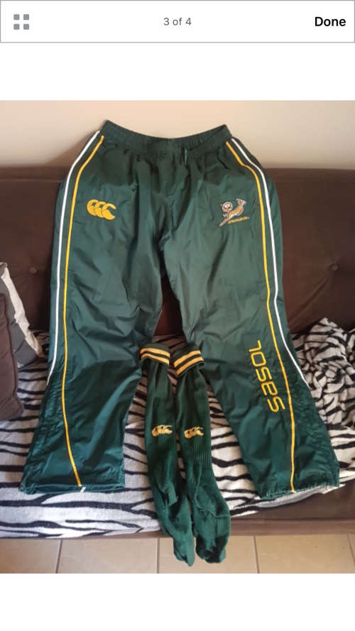 Sporting Memorabilia Springbok Rugby Player Issue Tracksuit