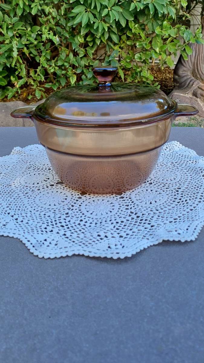 Enamelware Vintage Corning Visions cookware amber double boiler