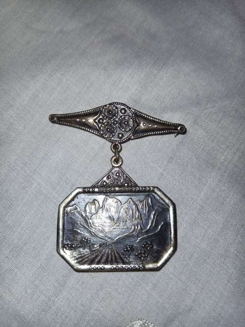 Brooches vintage South African sterling silver brooch with relief picture of hex river