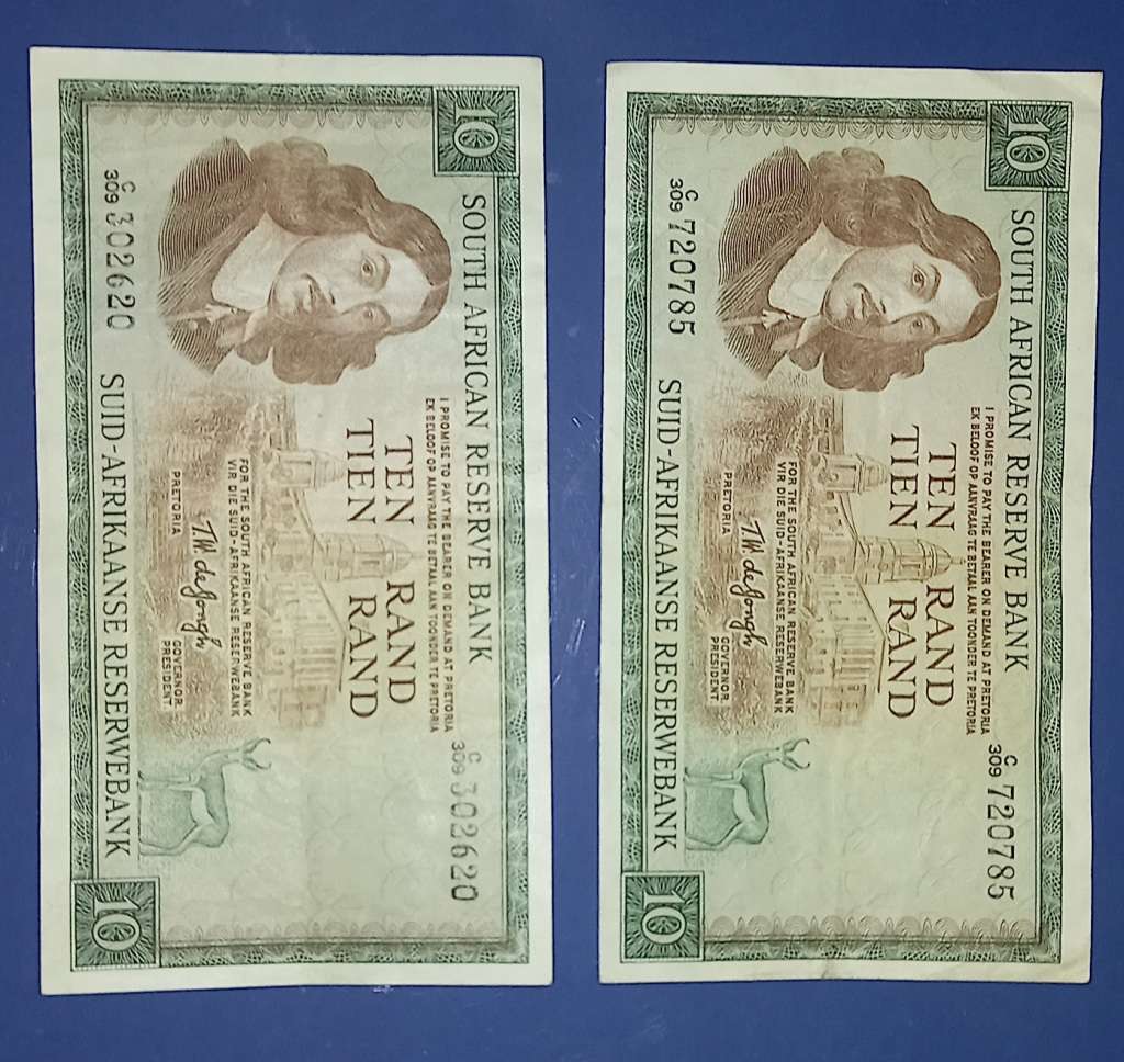 tw-de-jongh-old-r10-banknotes-for-sale-in-cullinan-id-599614930