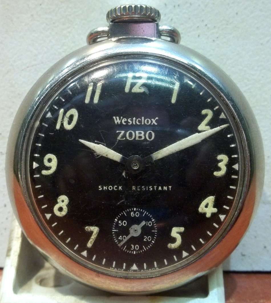 Pocket Watches *CRAZY R1 START* Westclox ZOBO, manual wind, pocket watch made in Canada was