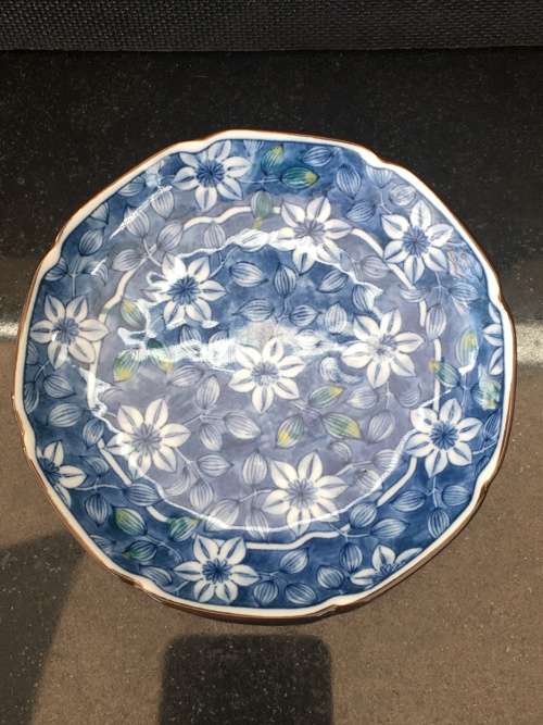 Oriental Porcelain Vintage Blue and White Porcelain trinket dish