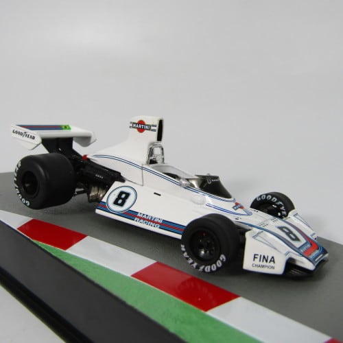 1:43 Scale Model of a Brabham BT44B F1 Car as Raced by Carlos Pace