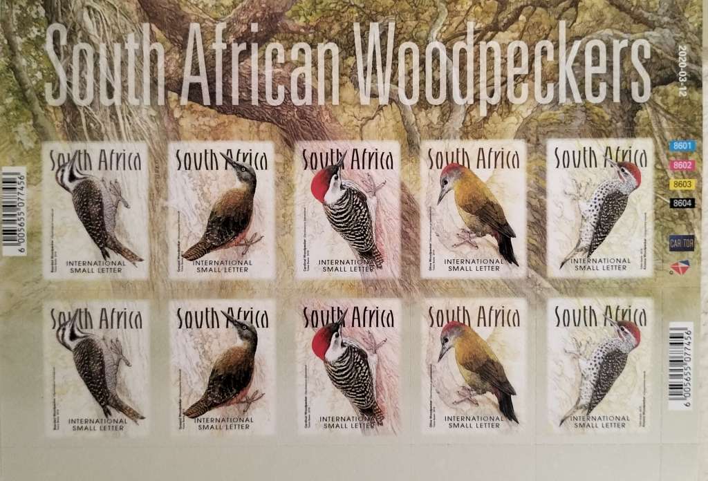 Republic of South Africa - South African Woodpeckers: Miniature sheet ...