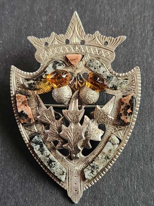 Brooches - Joseph Cook & Sons Scottish Thorn and Thistle Hallmark ...