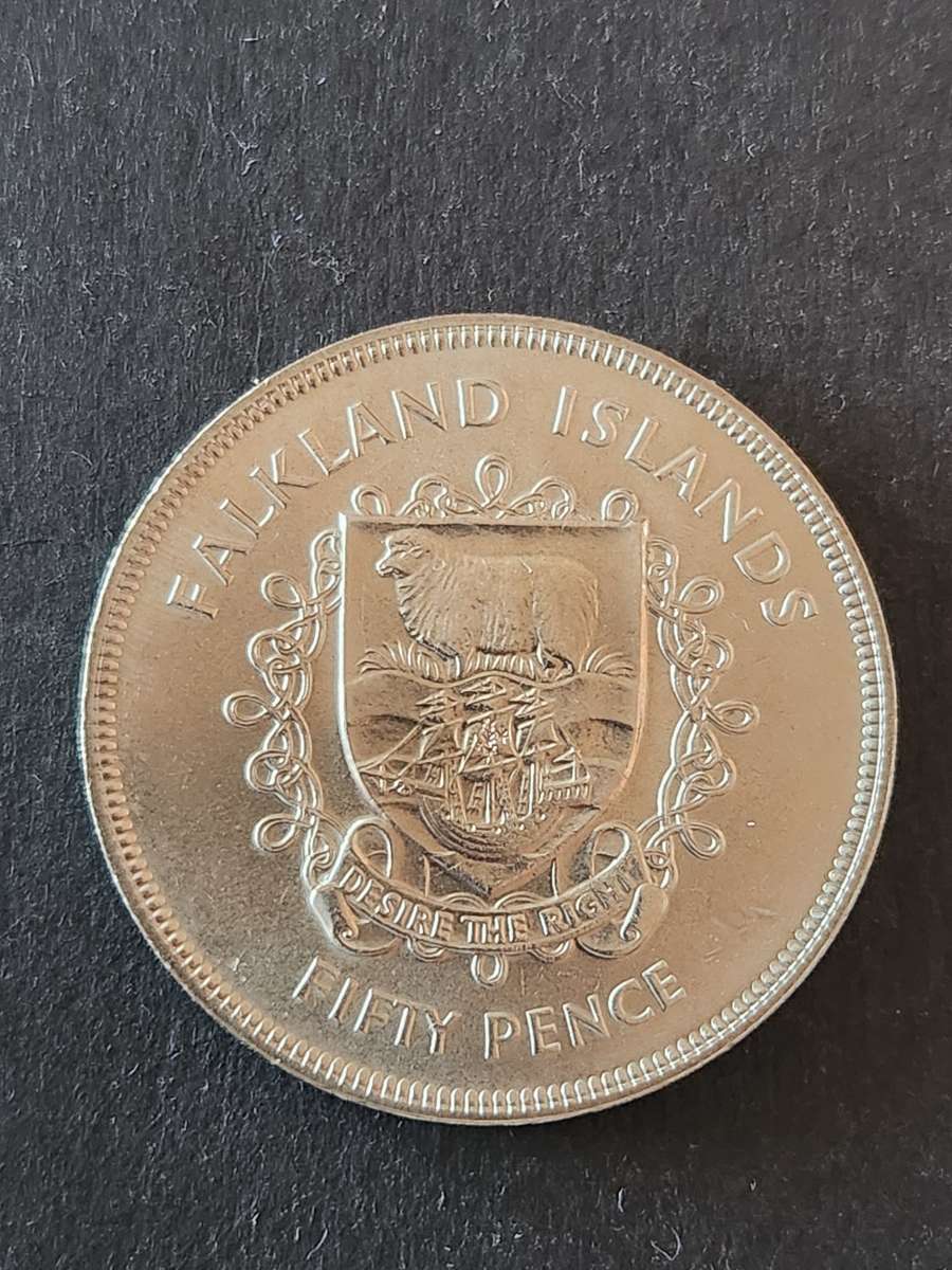 Great Britain - Falken Island 50 Pence 1977 (Queen Elizabeth Silver ...