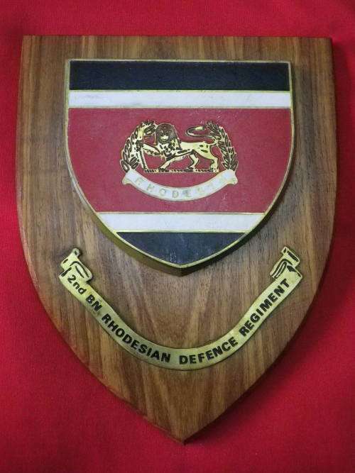 Plaques - RHODESIAN DEFENCE REGT. 2ND BATTALION PLAQUE (3152) was sold ...