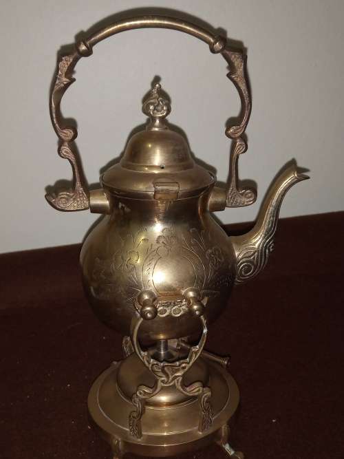 Other Antiques & Collectables VINTAGE SOLID BRASS TEA KETTLE ON STAND